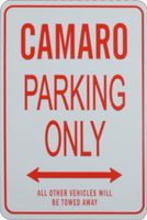 Camaro Parking Only - Miniature Fun Parking Sign