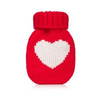 Mini Hottie Hand Warmer Re-usable Knitted Hand Warmer Hot Pack, Heart Red