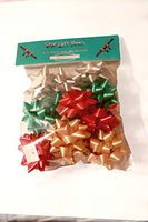 Gift Bows - 12 Elegant Hand Made w/Peel & Stick Adhesive Cards - Quality Ribbon- Great for Presents, Baskets, and Floral Arrangements (Green/Red/Gold/Silver, Medium)