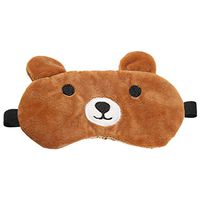 Sleeping Mask Cartoon Bear Ear Eye Mask Eye Shade Sleep Cover for Home Travel Brown