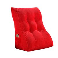 DWY Lumbar Supports Waist Triangle Bed Back Cushion Headboard Soft Pack Tatami Bed Cushion Sofa Large Backrest Pillow Removable and Washable (Color : Red, Size : 55cm)