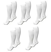 ASRocky Compression Socks (20-30mmHg) for Men & Women - Best Graduated Athletic Fit Stockings for Running, Medical, Athletic, Edema, Diabetic (White - 5 Pair, Large/X-Large)