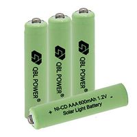 QBLPOWER 1.2v AAA NiCd 600mAh Triple A Rechargeable Battery Cell for Solar Lights Garden Lamp (4 Pcs AAA NiCd 600mAh(Green))