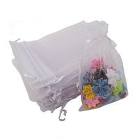 Organza Jewelry Pouches yueton 100Pcs 4"x6" Organza Bags for Wedding Party Festival Favor Gift Bags Candy Bags (White)