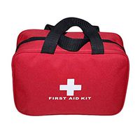 PAXLamb Folding First Aid Bag Empty First Aid Tote Medical Storage Bag Red Foldable Bag for Emergency First Aid Kits First Aid Kit Empty (Red with Size 9.8x7.1x3.1Inch)