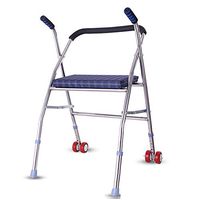 LTLHXM Homecraft 2 Wheeled Rollator Walker Padded Seat and Backrest Underseat Basket Lightweight Foldable Aluminium Frame Lockable Brakes Walking Mobility Aid 83-92Cm