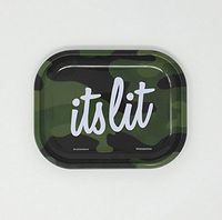Make America Lit Again Metal Rolling Tray 7'' x 5'' Similar to Raw for Smoking, Rolling, Tobacco Bundle (Camouflage/It's Lit)