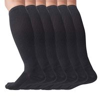+MD 6Pairs Bamboo Moisture Wicking Compression Socks 8-15 mmHg for Women Knee High Socks 9-11 Grey
