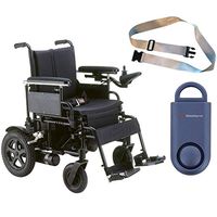 Drive Cirrus Plus EC Folding Power Wheelchair, 20" Seat & Free 130 dB Matte Blue Personal Safety Alarm/Siren! + Silver Belt!
