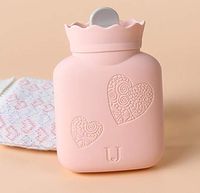 Silicone Hot Water Bottle with Cover, Silicone Hot Water Bag with Luxurious Knit Cover Hand Warmer Bag, Microwave Safe & Freeze Safe, Perfect Gift for Christmas, Thanksgiving Day