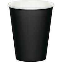 48 Black Premium 9oz Hot/Cold Cups Bulk Party Supply Wedding Shower Birthday Anniversary
