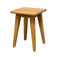 Asta Solid Teak Indoor Outdoor Square Shower/Bath/Spa Stool, Side Table, Fully Assembled, TB-118