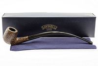 Savinelli Italian Tobacco Smoking Pipes, Churchwarden Rusticated Brown 601