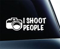 I Shoot People Camera Symbol Decal Funny Car Truck Sticker Window (White), Decal Sticker Vinyl Car Home Truck Window Laptop