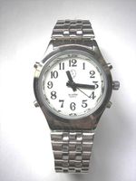 Men's Deluxe Talking Watch with Alarm Silver Tone for The Blind/Low Vision