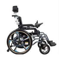 Deluxe Fold Foldable Power Compact Mobility Aid Wheel Chair, Lightweight Folding Carry Electric Wheelchair with Lithium Batteries, Motorized Wheelchair, Powerful Dual Motor Wheelchai,C