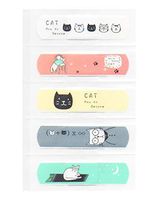 SUKRAGRAHA Cute Adhesive Bandages Lovely Cartoon Print Band-Aid Assorted (5 pc, Cat)