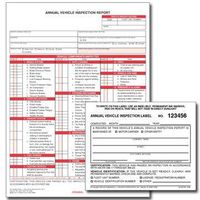 Annual Vehicle Inspection Report (Shrinkwrapped Snap-Out Format, 3-Ply Carbonless, 8.5" x 11.75") with Label (2-Ply Vinyl with Mylar Laminate, 5" x 4") - 10-pk. - J. J. Keller & Associates