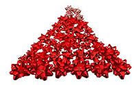Berwick Christmas Bows 80 Count Red/Red Silver