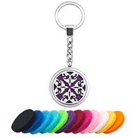 DemiJewelry Girls Butterfly Locket Keychain Aromatherapy Essential Oil Diffuser Key Chains Ring