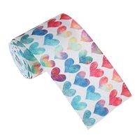 Supvox Glitter Bow Ribbon Rainbow Gradient Love Heart Printed Grosgrain Ribbon Gift Wrapping Supplies 5 Yards