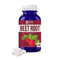 Pure Red Beet Root Powder Capsules by Ahana Nutrition - Natural Heart Health and Blood Pressure Supplement with Over 300mg of Beet Root Extract Packed with Antioxidants (605mg-100 Capsules)