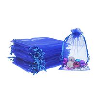 Lautechco 100Pcs Organza Bags 3x4 inches Royal Blue Organza Gift Bags Small Mesh Bags Drawstring Gift Bags Christmas Drawstring Organza Gift Bags (3x4 inches Royal Blue)