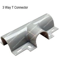 Electriduct 3-Way T for 2" Plastic Flanged Wire Guard Cable Raceway - White