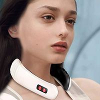 HONEYZHU Neck Massager Electric Pulse Back Intelligent Cervical Vertebra Massager with Function Portable Design for Office Home