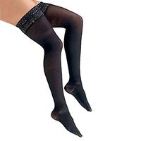 Activa 20-30 mmHg Soft Fit Thigh High with Lace Top Socks, Black, X-Large