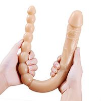 ZZXY Women Underwear 14.6inch Silicone Double Ended Soft- Ðîl`dɔ Perfect Body Safety Massage Tool for Female Pleasure #SZCFSEXXY008 (Color : Flesh)