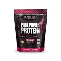 Dr. Mercola Pure Power Whey Gusset, Strawberry, 22 Servings (1 lb 15 oz), Non GMO, Gluten Free, Soy Free