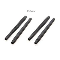 2 Pairs Eyeglass Anti-Slip Silicone Holder - Breathable Glasses Ear Hook Retainer Sleeve for Double Mouth Thin Metal Eyeglass Legs (Black)