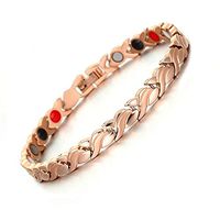 HiTreasure Rose Gold Titanium Steel Magnetic Therapy Health Link Bracelet for Pain Relief Men Women