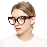 SOOLALA Anti-Blue Blocker Light Reading Glasses Cat Eye Sunglasses Readers, Leopard, 2.0