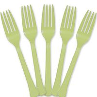 Extra Heavy Weight Plastic Forks | 20ct (Leaf Green)