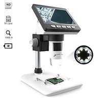 MUSTOOL 1000X 4.3 inches HD 1080P Portable Desktop LCD Digital Microscope 10 Languages with Adjustable Bracket Video Recording