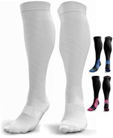 Compression Socks for Men & Women (20-30 mmHg) - Anti DVT Stockings - Varicose Veins - Running - Nurses - Shin Splints Calf Pressure Support - Pregnancy - Flight Travel - L/XL