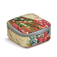 Friendship by Heart Floral Women's 3.5 x 4.5 Inch Nylon Zip Around Travel Pill Case