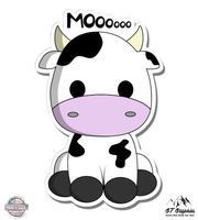 GT Graphics Cute Cow Moo - 12" Vinyl Sticker Waterproof Decal