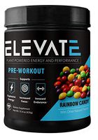 Elevate Nutrition Plant Based Vegan Pre-Workout for Energy Boost, Increased Focus & Endurance and Muscle Pump - Non GMO, NO Dairy, NO Sugar & Keto Friendly (Natural Rainbow Candy) 30 Servings