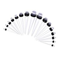 18Pcs Acrylic Ear Plugs Expander Kit Taper Stretcher Gauges Stretching Set Best Beauty Accessory Trendy Unique Creative Accessories Women | Color - Clear
