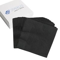Sparkles Make It Special 50 pcs 2-Ply 5" inch Paper Napkins - Black - Cocktail Drink Party Wedding Reception