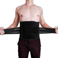 Venoro Waist Trimmer Belt, Back Brace Lumbar Support Belt with Dual Adjustable Straps Breathable Mesh Panels Provides Lower Back Pain Relief (Black, XXL)