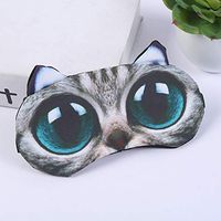Excursion Home 3D Sleep Eye Mask for Sleeping Cute Cat Eyes Shape Funny Blindfold Super Soft Shade Nap Cover Camping Travel Relax Train Sleep (A)