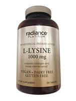 Radiance Platinum No Artificial Preservative L-Lysine 1000 mg 100 Tablets