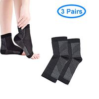 VGOCA 3 Pairs Foot Sleeve Socks Plantar Fasciitis Support Socks Provide Relief Heel Spurs Arch Pain Foot Swelling Ankle for Men Women Foot Care L/XL