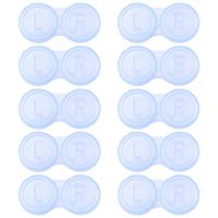 Healifty 10Pcs Contact Lens Cases Plastic Translucent Contact Lens Box Holder Left/Right Eyes Container Soak Storage for Travel Home