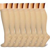 CHARMKING Compression Socks 15-20 mmHg is Best Graduated Athletic & Medical for Men & Women Running, Travel, Nurses, Pregnant - Boost Performance, Blood Circulation & Recovery (Small/Medium, Nude)