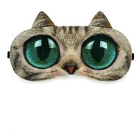 Zabrina Funny Creative Animated Cartoon 3D Cat Eyes Meow Sleep Mask Cute Animal 3D Eye Sleep Mask Therapy Light Shading Cover (Brown)